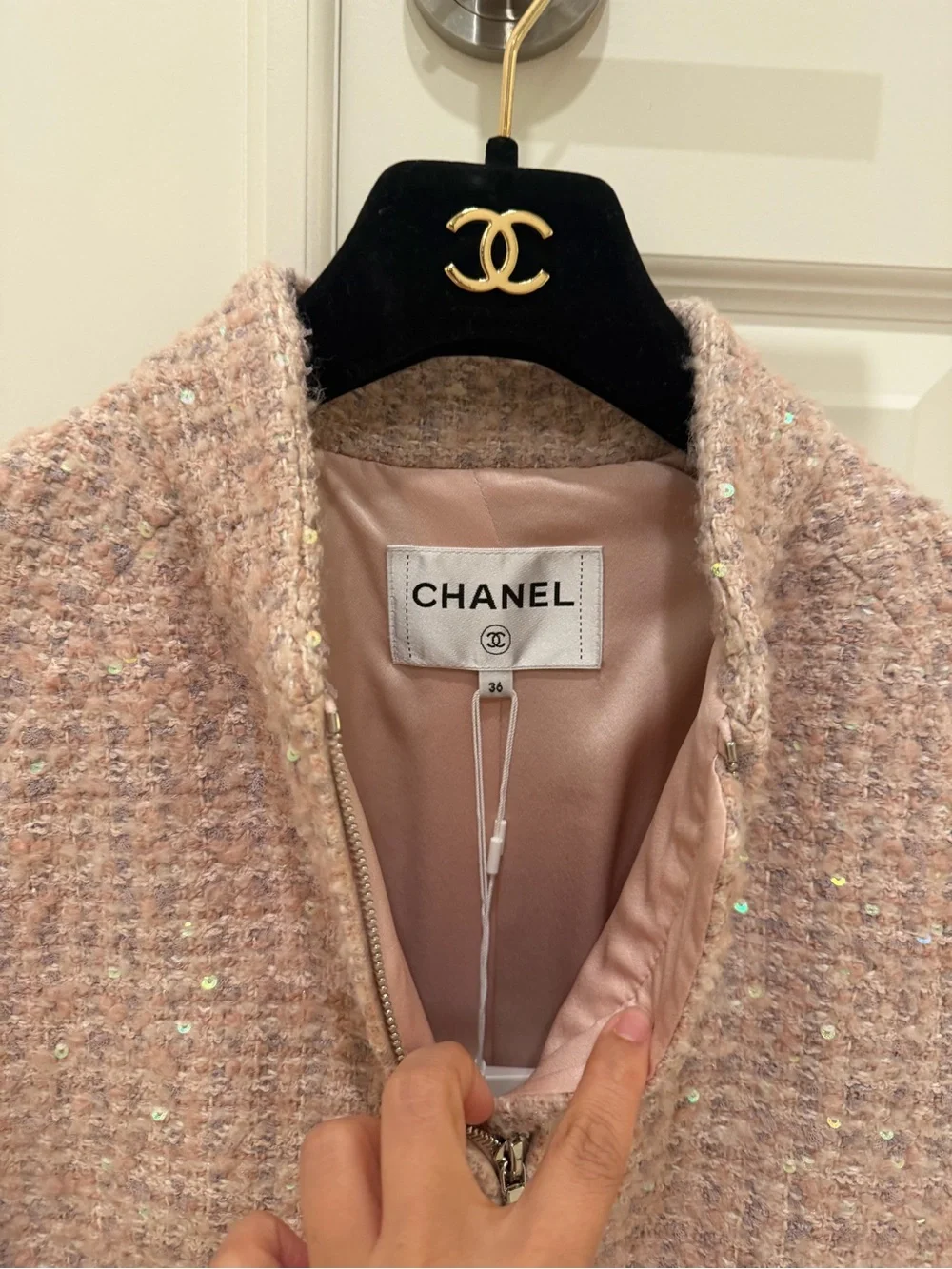 CHANEL tweed bomber